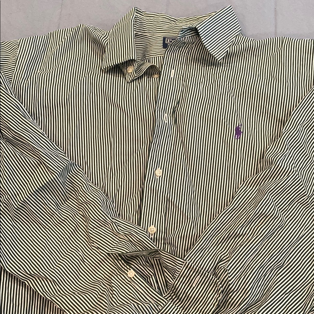 Ralph Lauren Men's Striped Black and White Shirt